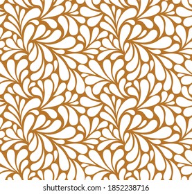 Vector seamless pattern with drops. Abstract floral background. Stylish monochrome texture.