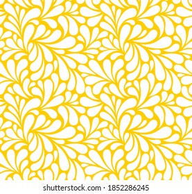 Vector seamless pattern with drops. Abstract floral background. Stylish monochrome texture.