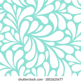 Vector seamless pattern with drops. Abstract floral background. Stylish monochrome texture.