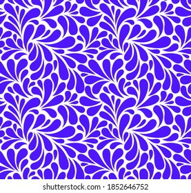 Vector seamless pattern with drops. Abstract floral background. Stylish monochrome texture.
