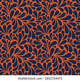 Vector seamless pattern with drops. Abstract floral background. Stylish colorful texture.