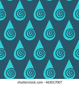 Vector seamless pattern with drops of rain. Blue decorative illustration for print, web