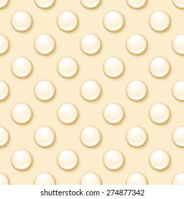 vector seamless pattern of drops, round bubbles in golden color