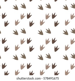 Vector seamless pattern with duck footprints. Can be used for wallpaper, web page background, surface textures.