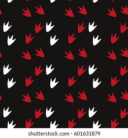 Vector seamless pattern with duck footprints. Can be used for wallpaper, web page background, surface textures.