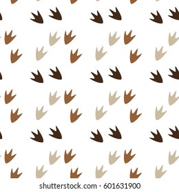 Vector seamless pattern with duck footprints. Can be used for wallpaper, web page background, surface textures.