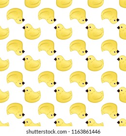 Vector seamless pattern with ducklings. Cute backdrop for textiles and any other design for children. Vector illustration