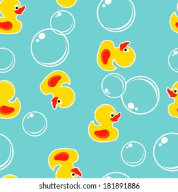 Vector seamless pattern with ducks