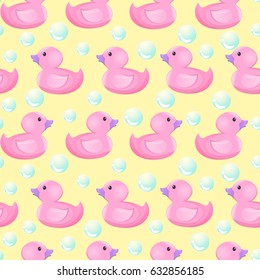 Vector seamless pattern with ducks.