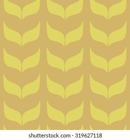 Vector seamless pattern with ears of corn, wheat