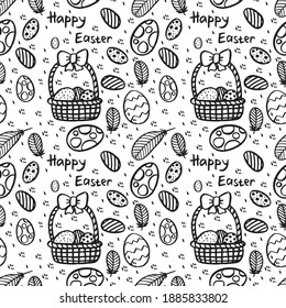 Vector seamless pattern with easter accessories
