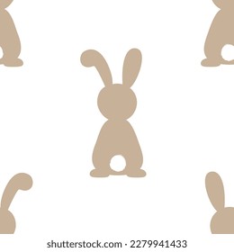 Vector seamless pattern with Easter bunny character in cartoon style. Digital design with Easter rabbits in minimalistic style for print, fabric and textile