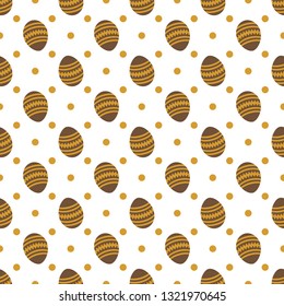 Vector seamless pattern with Easter eggs. Happy Easter. Festive background. Design for banner, poster or print.