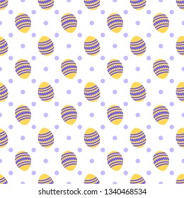 Vector seamless pattern with Easter eggs. Happy Easter. Festive background. Design for banner, poster or print.