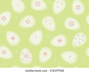 Vector seamless pattern of Easter eggs, blurred, soft effect.