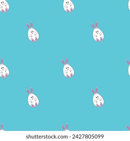 vector seamless pattern, easter eggs easter bunny