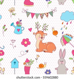 Vector seamless pattern Easter theme.