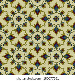 vector seamless pattern in eastern style, seamless pattern in swatch menu