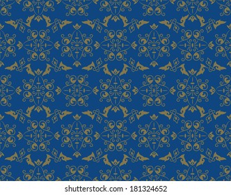 vector seamless pattern in eastern style, seamless pattern in swatch menu