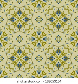 vector seamless pattern in eastern style, seamless pattern in swatch menu