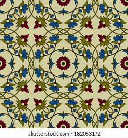 vector seamless pattern in eastern style, seamless pattern in swatch menu