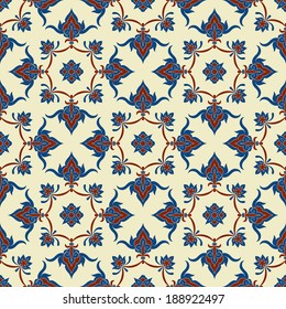vector seamless pattern in eastern style, seamless pattern in swatch menu