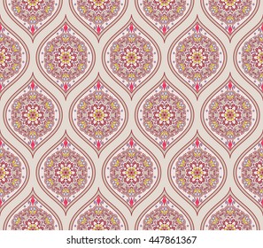 Vector seamless pattern in Eastern style. Ornamental lace tracery. Ornate floral decor for wallpaper.