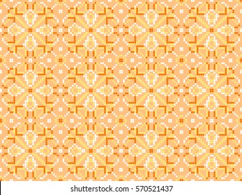 Vector seamless pattern in Eastern style. Ethnic Embroidered Handmade Ornament  for Textile Design, Greeting Cards, Background,Invitations,Wrapping, Wallpaper, jacquard, tapestry. Wall Texture.