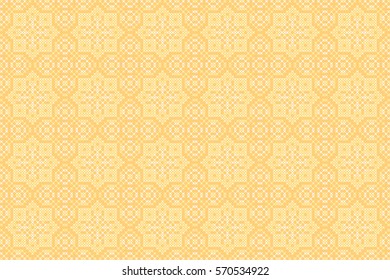 Vector seamless pattern in Eastern style. Ethnic Embroidered Handmade Ornament Made from Stitches for Textile Design, Greeting Cards, Background,Invitations,Wrapping, Wallpaper, jacquard, tapestry.