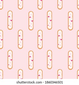 vector seamless pattern with eclairs