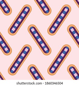 vector seamless pattern with eclairs