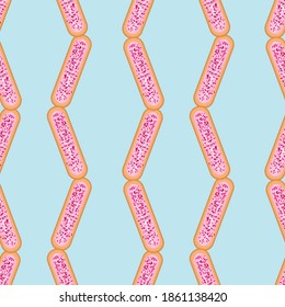 vector seamless pattern with eclairs