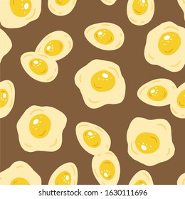 Vector seamless pattern of eggs. Eggs background. Cartoon style. Simple drawing illustration.