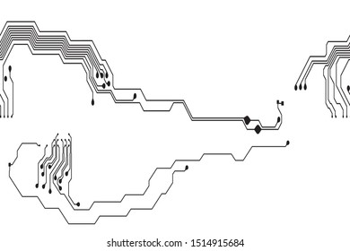 Vector seamless pattern - electronic circuit board background
