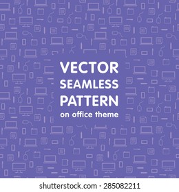 Vector seamless pattern with electronic objects