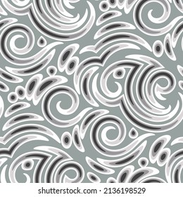 Vector seamless pattern with elegant brush strokes, curve element