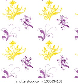 Vector - seamless pattern of elegant floral elements