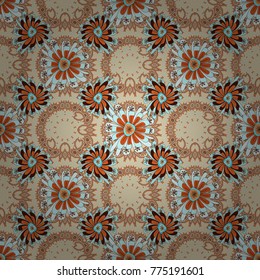 Vector seamless pattern. The elegant the template for fashion prints. Small brown, beige and neutral flowers. Cute pattern in small flower. Ditsy floral background.