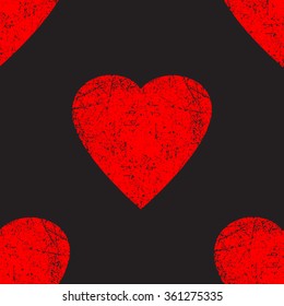 Vector seamless pattern element. Valentine's day grunge pattern. Love pattern. Elegant pattern for your tender design.
