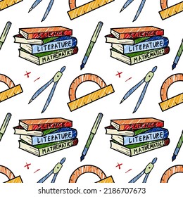 vector seamless pattern elements Back to School