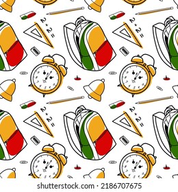 vector seamless pattern elements Back to School