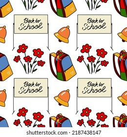 vector seamless pattern elements Back to School
