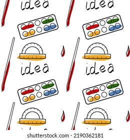 vector seamless pattern elements Back to School