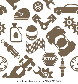 Vector seamless pattern with elements of car.