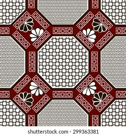 Vector seamless pattern. Elements in the form of a polyhedron