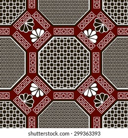 Vector seamless pattern. Elements in the form of a polyhedron