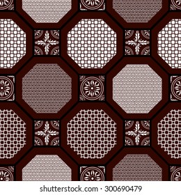 Vector seamless pattern. Elements in the form of a polyhedron