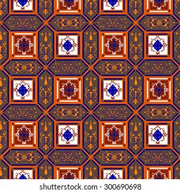 Vector seamless pattern. Elements in the form of a polyhedron