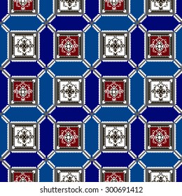 Vector seamless pattern. Elements in the form of a polyhedron