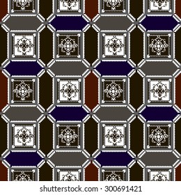 Vector seamless pattern. Elements in the form of a polyhedron